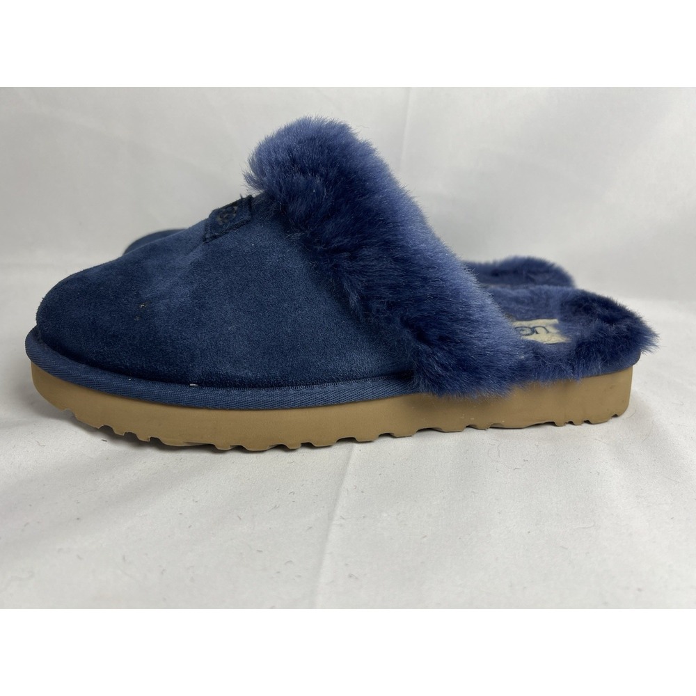 UGG AUSTRALIA REAL Sheepskin! Slide Slippers  Womens Sz 9 Shoes Navy VGUC - Picture 6 of 15